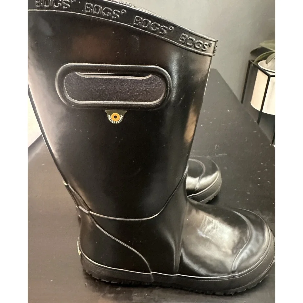 Bogs‎ Girls  Black Patent Rain Boots Kids Size 1